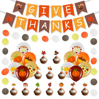 Thanksgiving Give Thanks Banner Balloon Set for Harvest Party Decorations