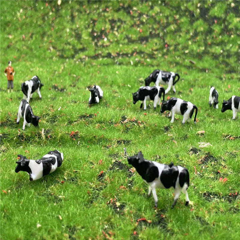 Farm Animal Model Set Black and White Cow Figurines