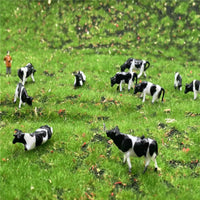 Farm Animal Model Set Black and White Cow Figurines