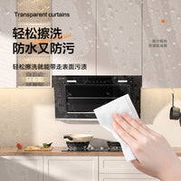 EVA Transparent Kitchen Door Curtain with Roman Grommets, Oil-Proof and Easy to Clean