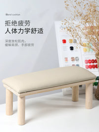 Japanese Style Manicure Hand Rest Cushion Set with Solid Wood Stand for Nail Salons