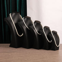 Black PU Leather Necklace Display Stand Mannequin Bust for Jewelry Pendants