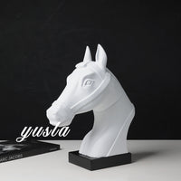Modern French Retro Horse Head Sculpture for Home and Office Decor