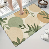 Nordic Morandi Green Plant Bathroom Mat Absorbent Non-Slip Quick Dry Floor Mat for Bathroom Entrance