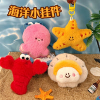 Ocean Animal Plush Keychain Pendant for Backpacks and Bags