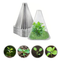 Plant Seedling Protection Cover Reusable Transparent Bell Cloche Windproof Shade Cone for Vegetable Seedlings