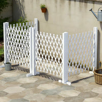 Expandable Wooden Garden Fence Pet Barrier Trellis Gate for Outdoor Yard Decor