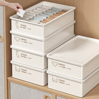 Household Underwear Storage Box with Lid, Dustproof Plastic Organizer for Socks and Underwear