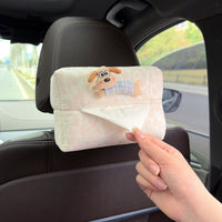 Cartoon Fabric Car Tissue Holder for Armrest Box, Seat Back and Sun Visor