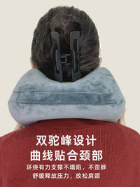 Press-Type Inflatable U-Shaped Travel Pillow for Neck Support