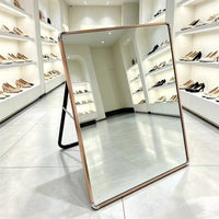Shoe Store Try-On Mirror with Stand, European Style Floor-Standing Foot Mirror for Shoe Fitting