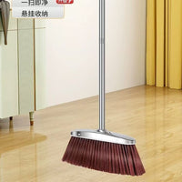 Household Large Capacity Stainless Steel Dustpan and Broom Set for Heavy Duty Cleaning