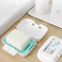 YAMADA Portable Covered Soap Dish with Drain, Dustproof Soap Box for Travel and Home