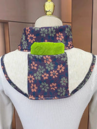 Women's De Velvet Neck Warmer with Pocket, Windproof and Warm Scarf, Rectangular False Collar