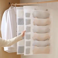 Wall-Mounted Fabric Storage Bag for Underwear Socks Bras