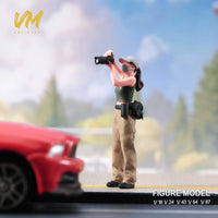 Miniature Photographer Figures 1/18 1/24 1/43 1/64 1/87 Scale Male Female SLR Camera Diorama Scene Ornaments