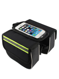 Bicycle Hard Shell Top Tube Bag, Bike Front Frame Bag for Mountain Road Bikes, Phone Storage Pouch