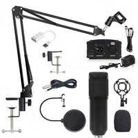 BM800 Condenser Microphone with V8 Sound Card for Live Streaming and Recording