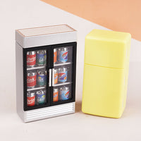 Dollhouse Miniature Soda Drink Refrigerator Set Kids Pretend Play Educational Toy