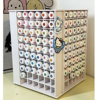 Large Capacity Transparent Perler Bead Storage Box with Rotating Display Stand