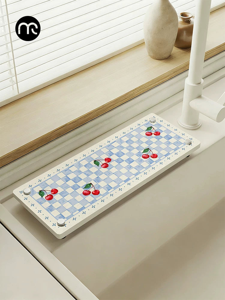Diatomite Sink Drying Mat for Bathroom and Kitchen Countertops