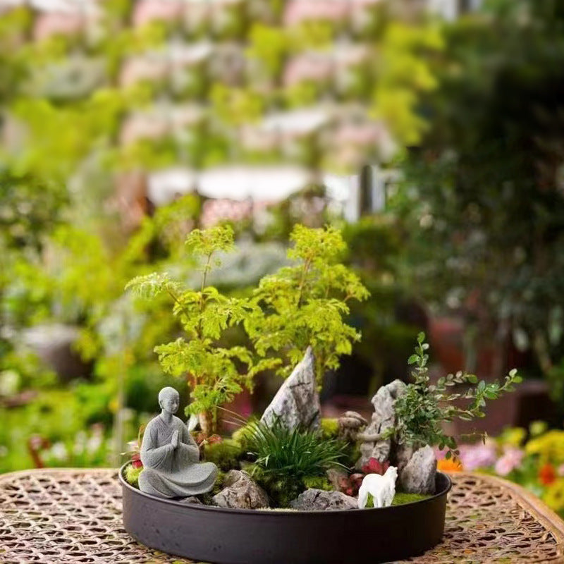 Iron Art Tray for Bonsai and Micro Landscape Planters, Metal Base for Green Plants and Floral Arrangements