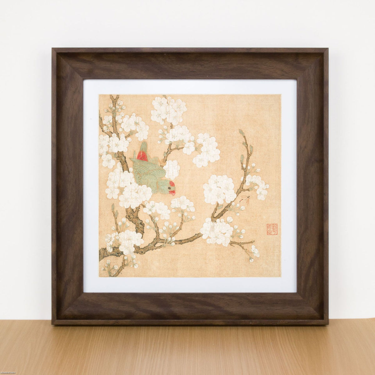 Walnut Wood Picture Frame for Wall Mounting, 4cm Border, Square