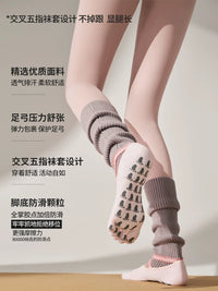 Professional Non-Slip Yoga Socks with Five-Toe Cross Straps for Pilates, Fitness, and Exercise