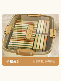Cream Style Plastic Storage Box with Lid, Large Capacity for Snacks, Toys, Clothes, and Sundries