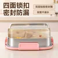 Hongjunda 316L Stainless Steel Lunch Box with Lid, Microwaveable Food Container, Refrigerator Storage