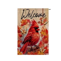 Double-Sided Bird Garden Flag for Outdoor Decor, Winter/Spring Flax Linen
