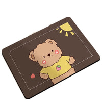 Cartoon Bear Diatomaceous Earth Bath Mat Non-Slip Absorbent Quick Dry for Bathroom Kitchen Entryway