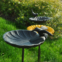 European Cast Iron Bird Feeder with Hand-Painted Bird Bath for Garden Decoration