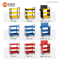 3-Tier Rolling Tool Cart with Drawers and Pegboard for Workshop Repair