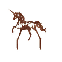 Metal Animal Garden Stakes Outdoor Yard Art Decor Rusty Iron Silhouette