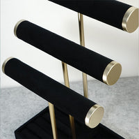 3-Tier Velvet Jewelry Display Stand for Bracelets and Necklaces