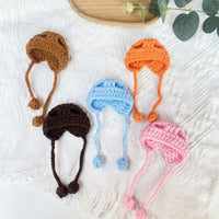 Hand-Knitted Cartoon Doll Headwear Accessory for DIY Crafts