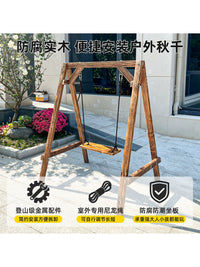 Kids Wooden Swing Outdoor Adult Hanging Chair Indoor Home Thickened Hemp Rope Courtyard Seat Anti-corrosion Wood Swing