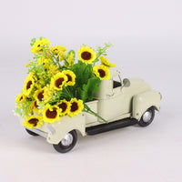Vintage Metal Pickup Truck Christmas Decor with Tree