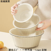 Double-Layer Kitchen Drain Basket for Washing Vegetables and Fruits