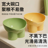 Elevated Double Pet Bowls for Cats and Small Dogs, Tilted Anti-Spill Food and Water Feeder, Neck Protection Design