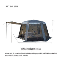 Hexagonal Automatic Pop-Up Camping Tent for Outdoor Events, Windproof & Rainproof