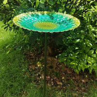Peacock Tail Iron Bird Bath Feeder for Garden & Yard Decoration
