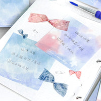 100-Sheet Watercolor Memo Pad, Colorful Graffiti Design, Bright Palette Sticky Notes for Journaling and Planning
