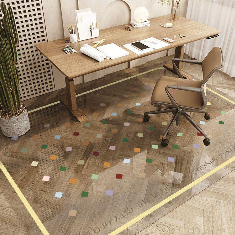 Modern Minimalist Waterproof Floor Mat for Kids' Rooms & Office Chairs - Non-Slip & Cuttable