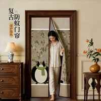 Magnetic Mesh Door Curtain, No-Drill Insect Screen with Strong Adhesive Closure for Home Use