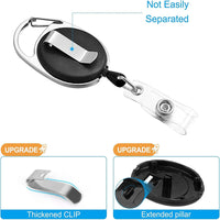 Retractable Badge Reel with Clear Hard Card Holder and Thumb Slot