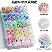 Diamond Painting Storage Box with Round Bottles and DMC Color Labels
