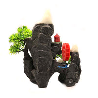 Aquarium Water Wheel Aerator Ornament with Oxygen Pump for Fish Tank Landscaping