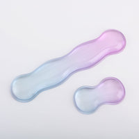Crystal Clear Gradient Silicone Wrist Rest for Mouse and Keyboard - Cool, Waterproof, Non-Slip